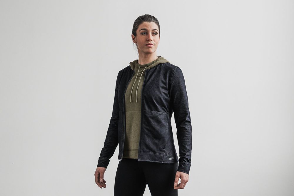 Vestes NOBULL Femme Foncé - NOBULL Twill Zip-Up,France (9801-WILTD)